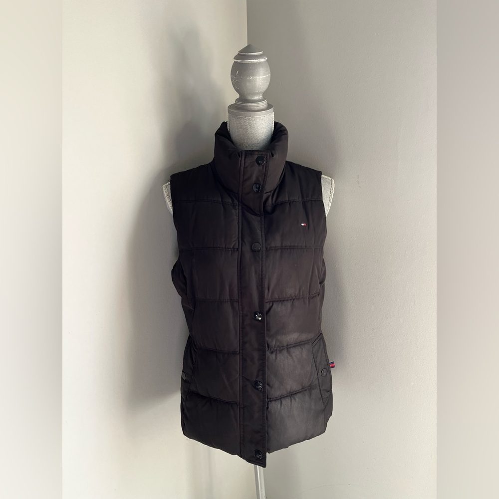 Tommy Hilfiger Black Sleeveless Puffer Vest Size Small
